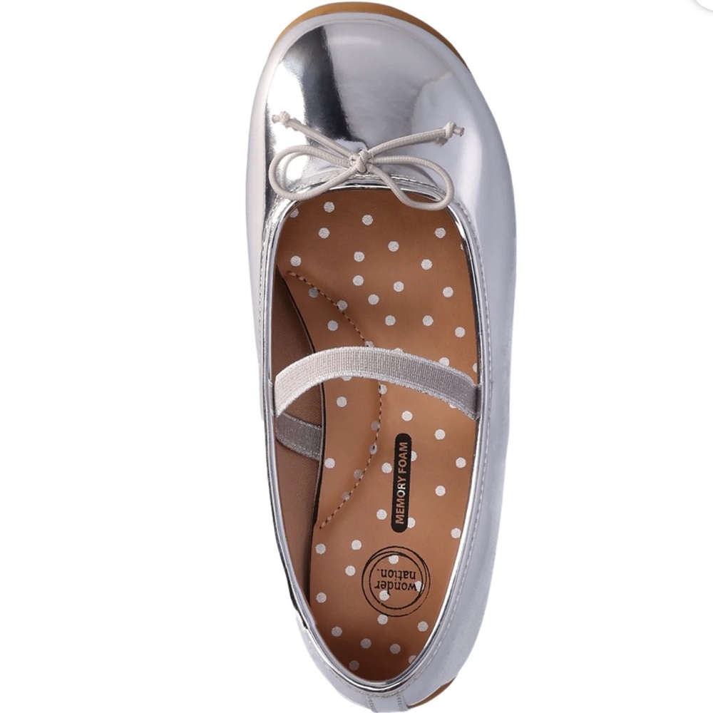 Women’s Silver Ballet Flats - Picture 5 of 8